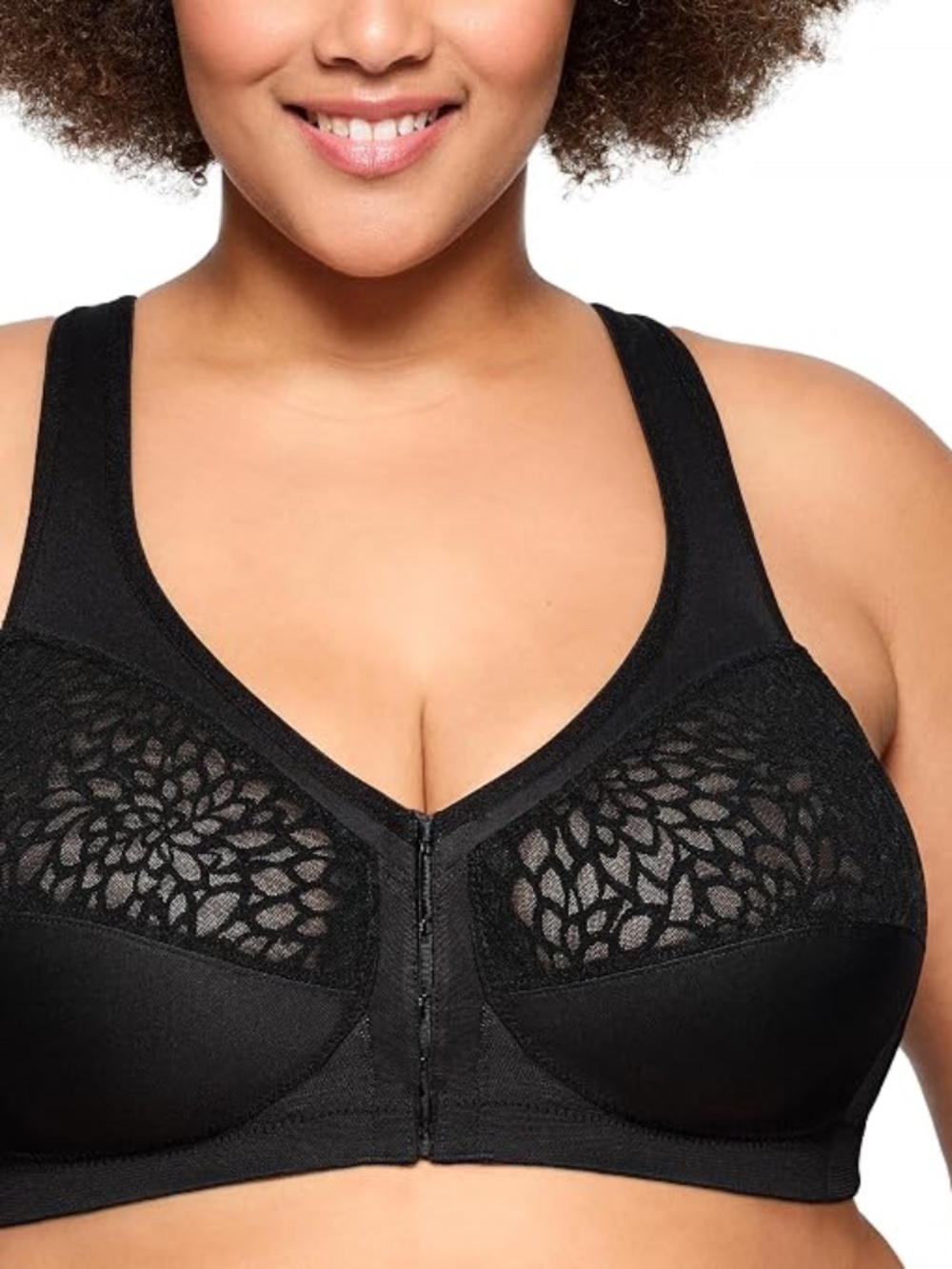 NWT 44G Glamorise Women's MagicLift Racerback Bra Wirefree 1206